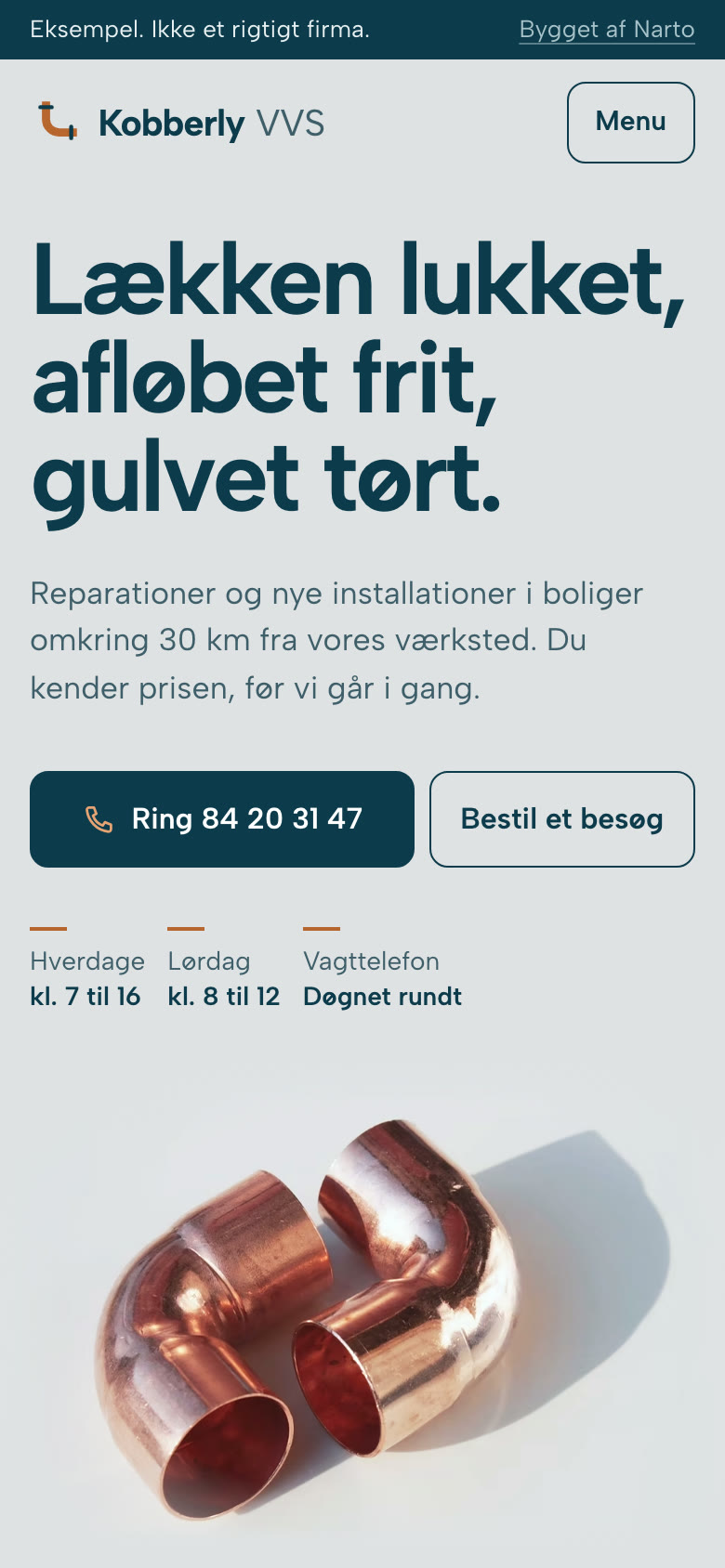 Den samme side på en telefon