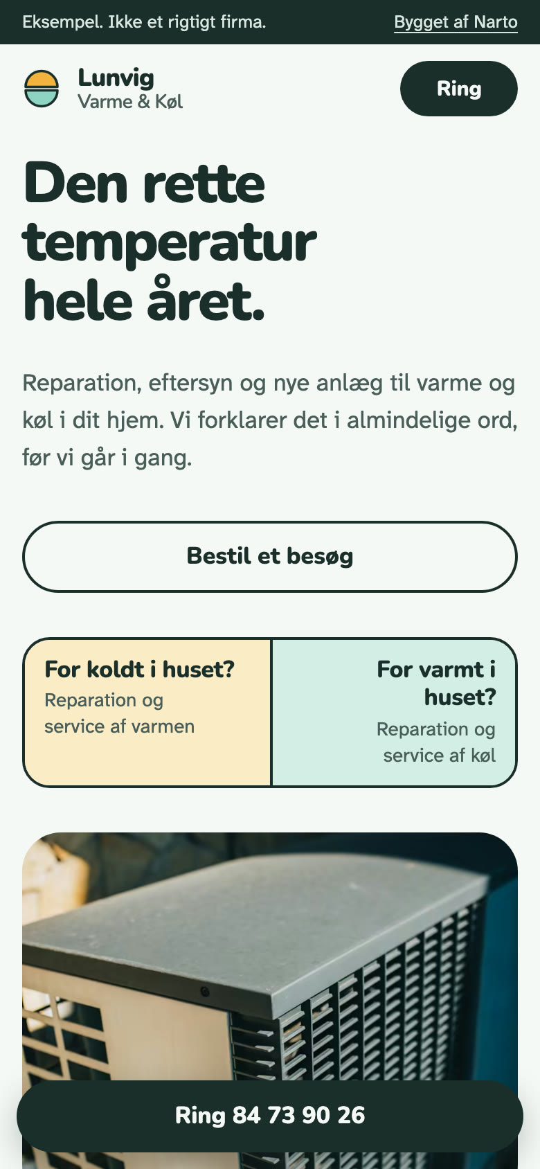 Den samme side på en telefon