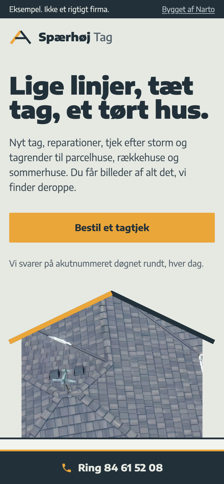 Den samme side på en telefon